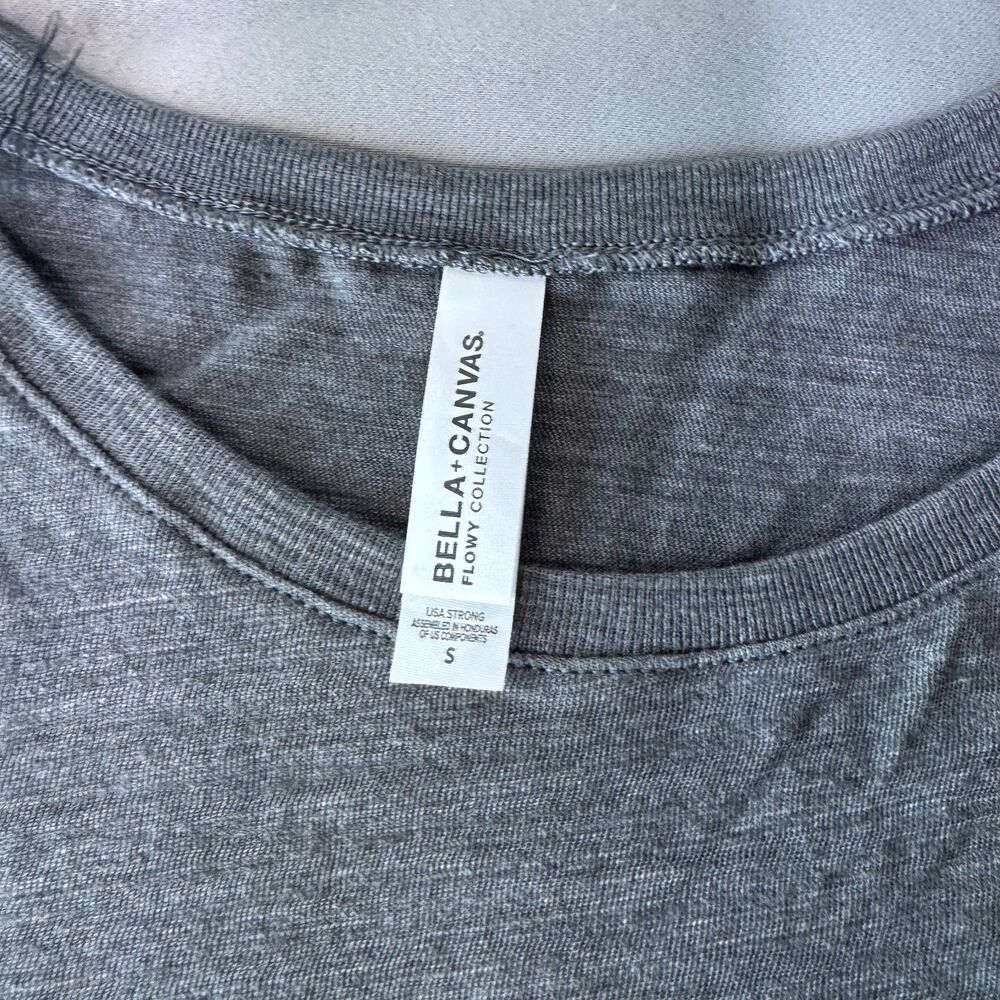 Bella Canvas Gray T-Shirt Women’s Small Flowy Basic Tee Short Sleeve Casual - Picture 2 of 5